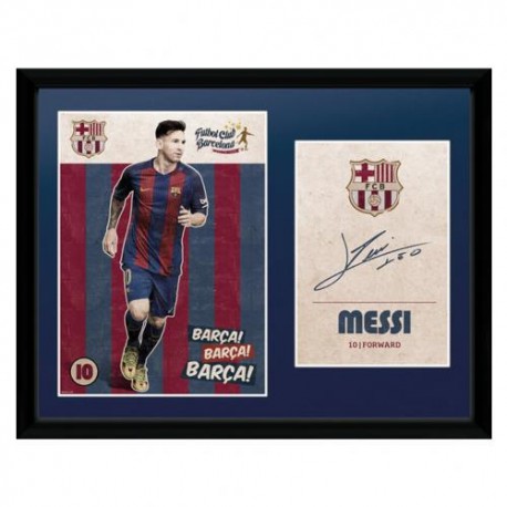 Zarámovaná obrázek Barcelona FC Messi s podpisem (typ 16)